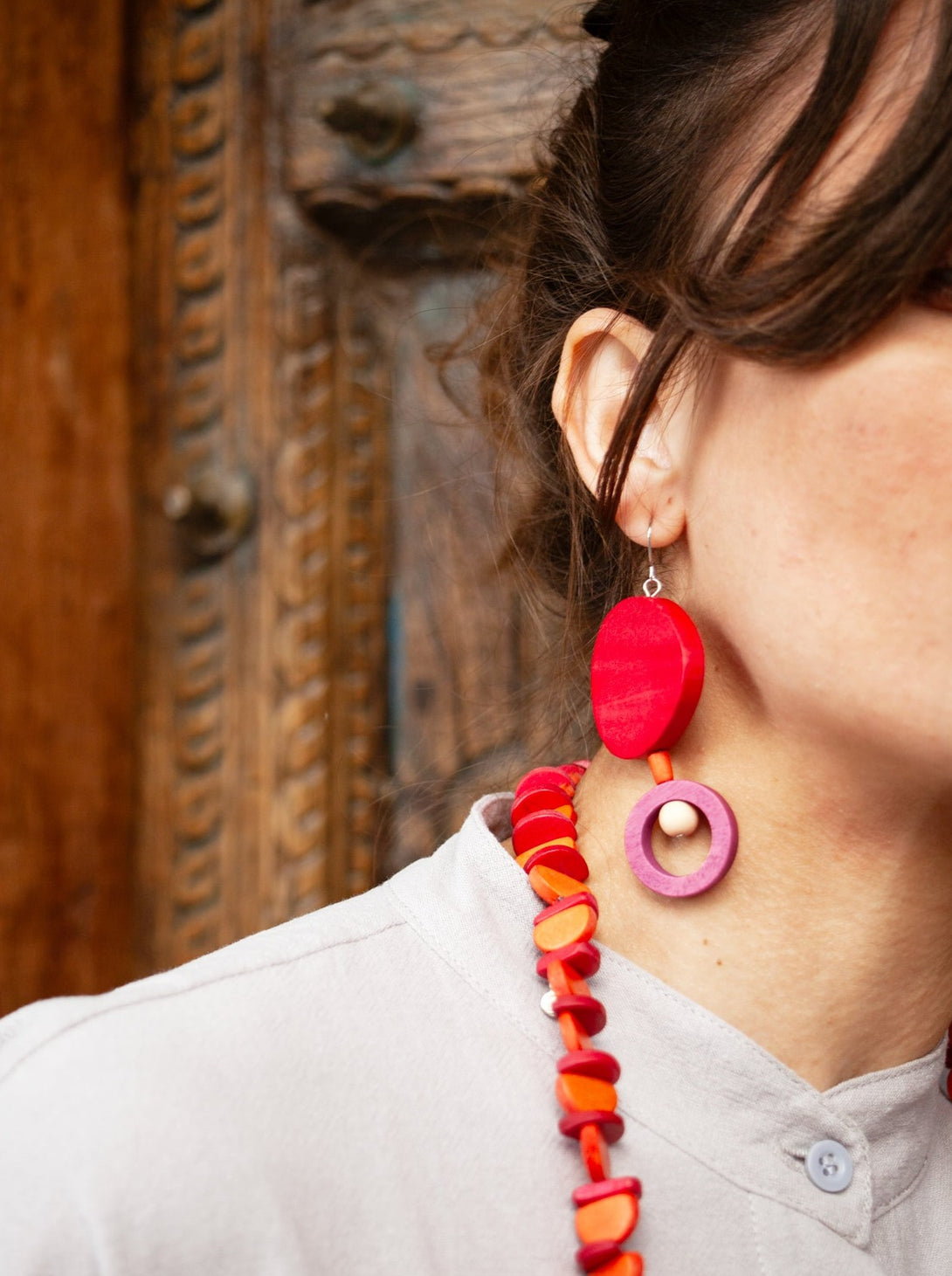 Orecchini grandi legno Mira-Bijondo-Bijondo