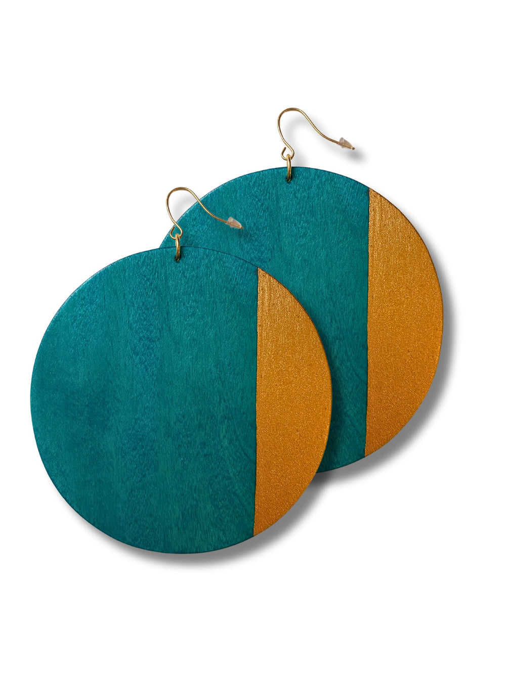 Orecchini Grandi E Grossi In Resina Multicolore Con Cerchi E Legno, Stile Boho/Retro - Foto 5