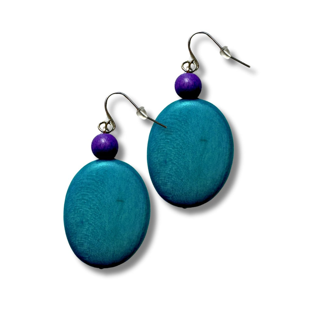 Orecchini leggeri, legno Dovie, costume jewelry-orecchini-Bijondo-Azzurro-Bijondo