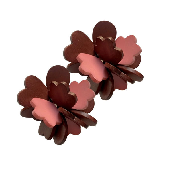 Orecchini legno Anu - malva - Bijondo