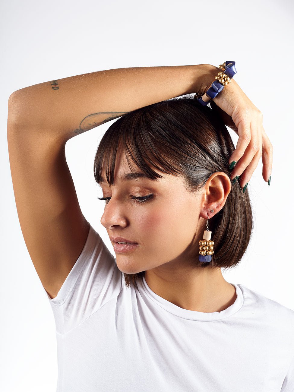 Orecchini legno Brickell - oro - Bijondo