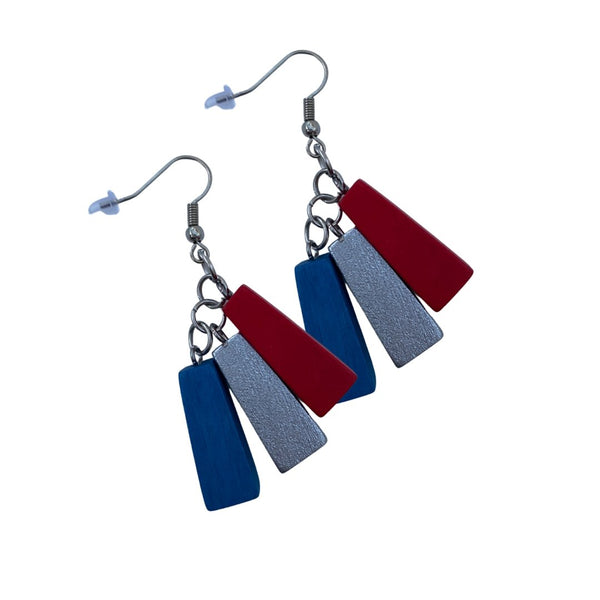 Orecchini legno Dalston - rosso - Bijondo