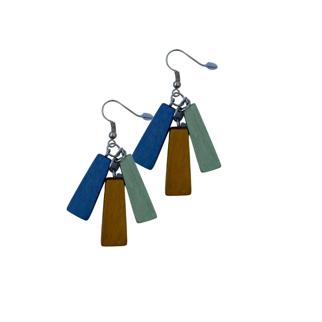 Orecchini legno Dalston - verde - Bijondo