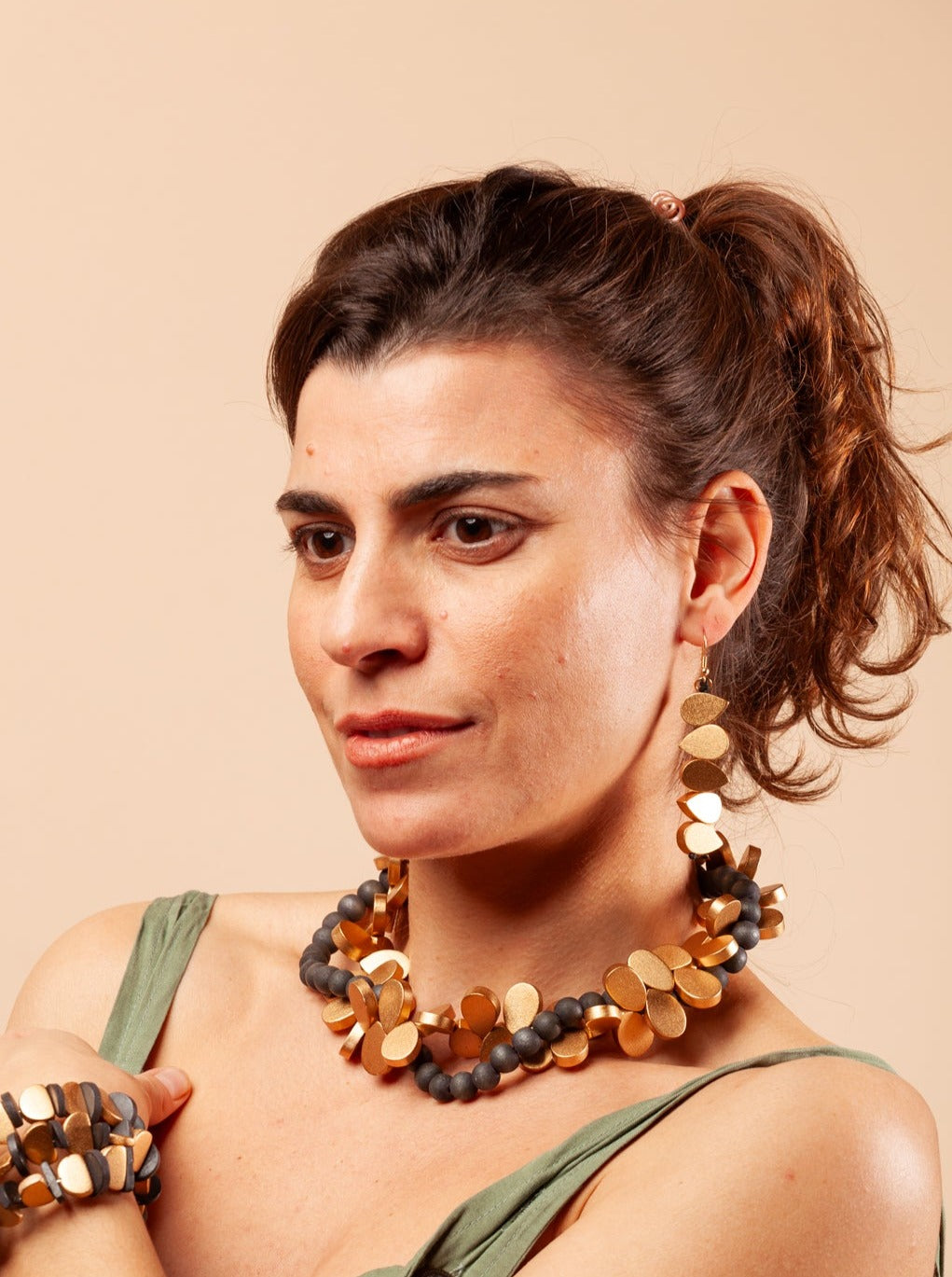 Orecchini legno Drop metallic-orecchini-Bijondo-Bijondo