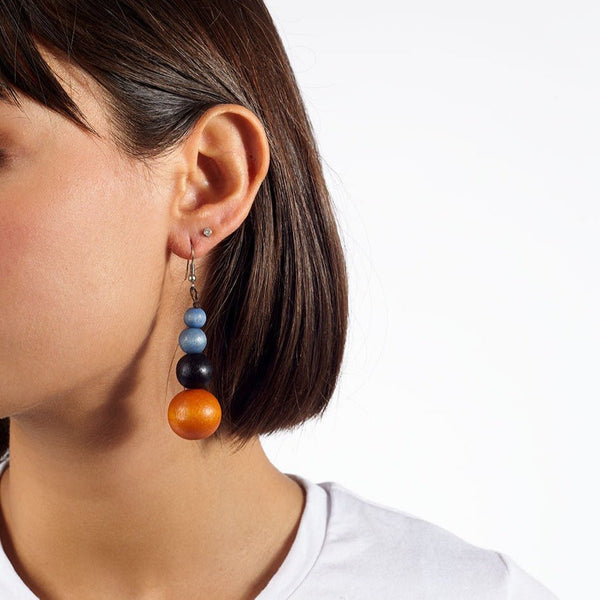 Orecchini legno Dublin 8 - ocra - Bijondo