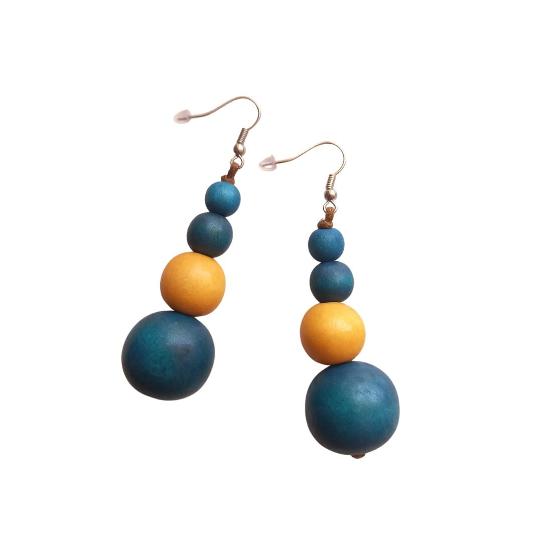 Orecchini legno Dublin 8-petrolio-Bijondo