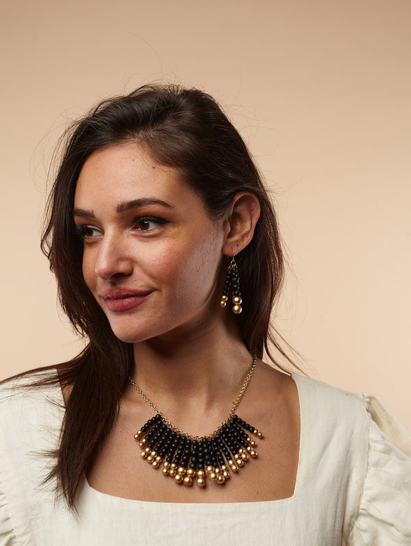 Orecchini legno Emryn metallic-Orecchini-EW-Nero-Bijondo