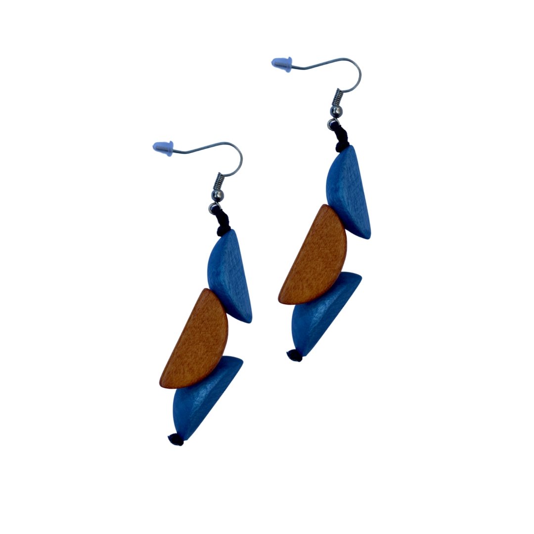 Orecchini legno Foz - celeste - Bijondo