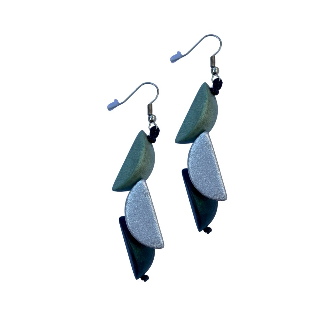 Orecchini legno Foz - verde - Bijondo