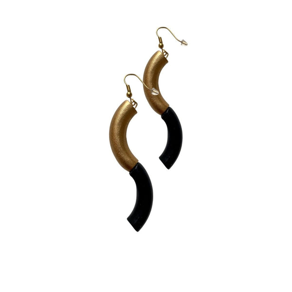 Orecchini legno Gaia metallic - oro - Bijondo