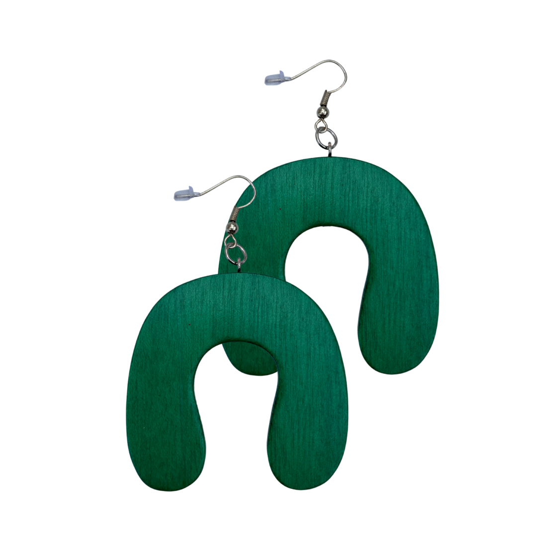 Orecchini legno Gràcia-verde-Bijondo
