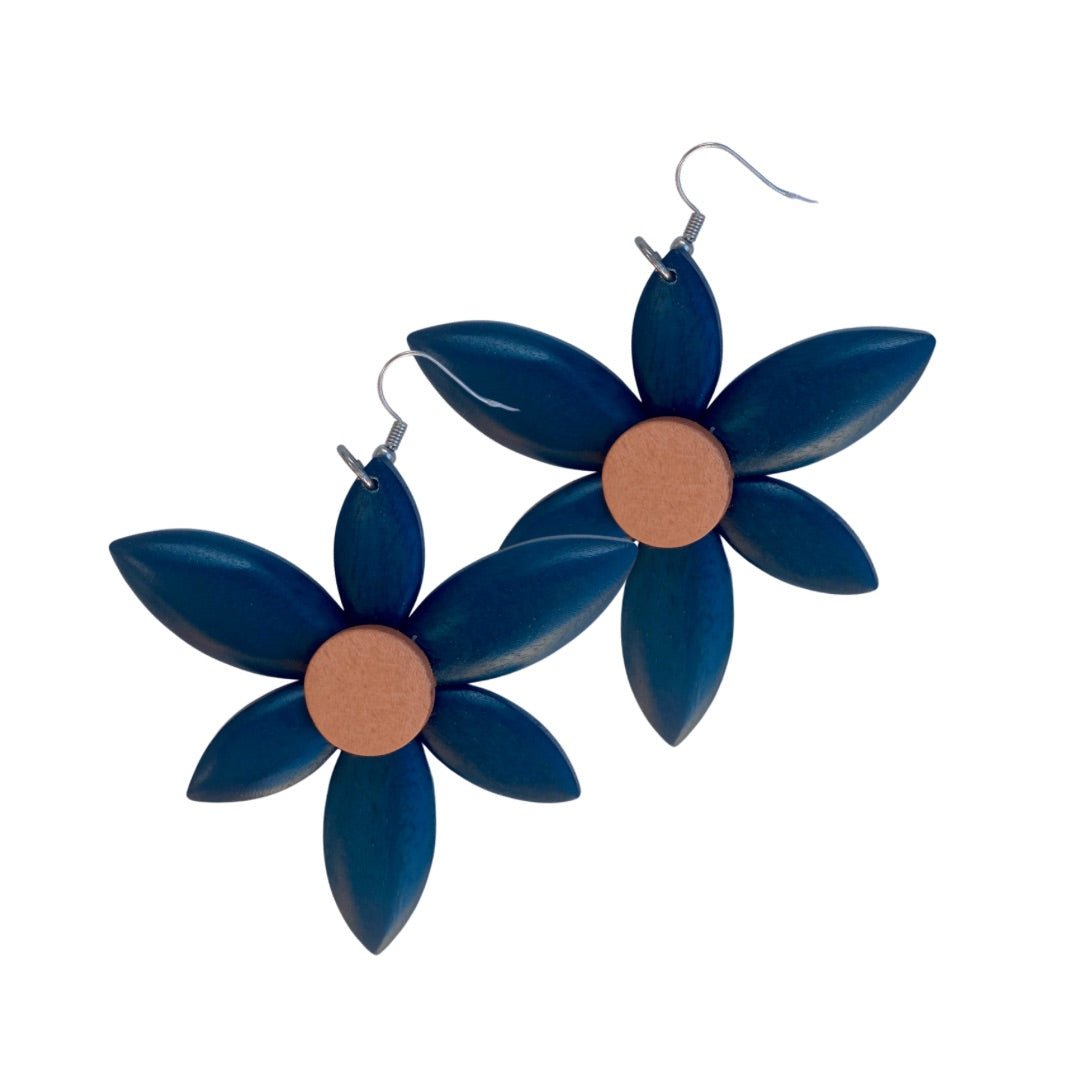 Orecchini legno Keukenhof - blu - Bijondo