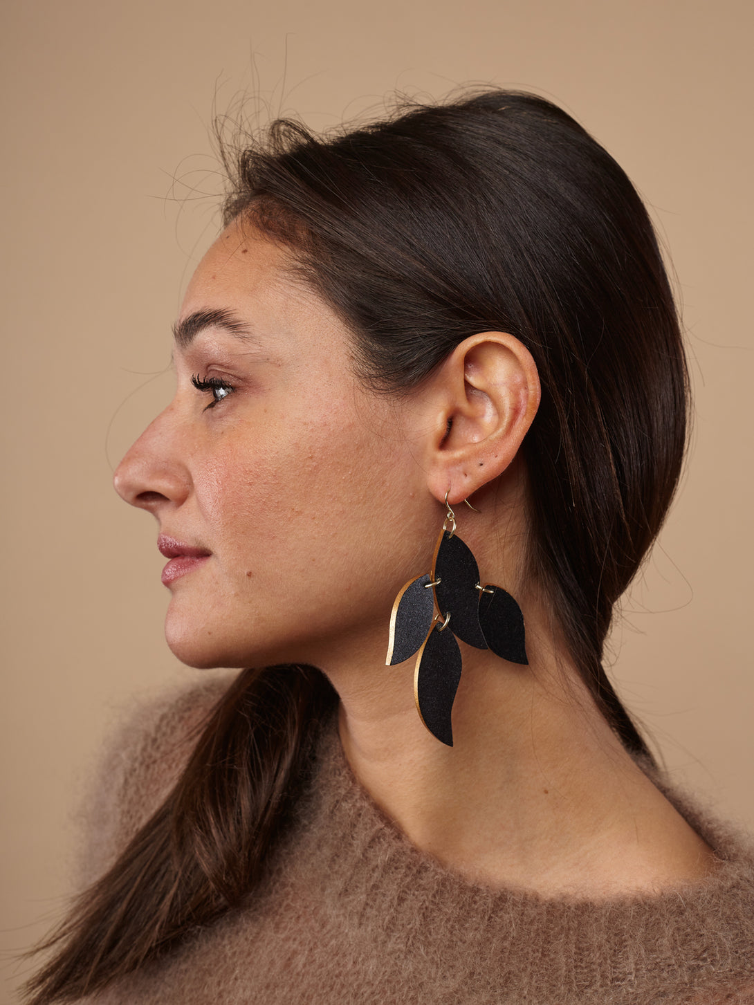 Orecchini legno Leaves metallic-orecchini-Bijondo-antracite-Bijondo