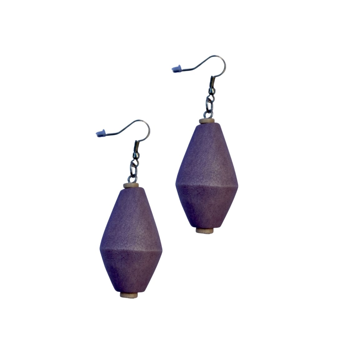 Orecchini legno Leith - lilla - Bijondo