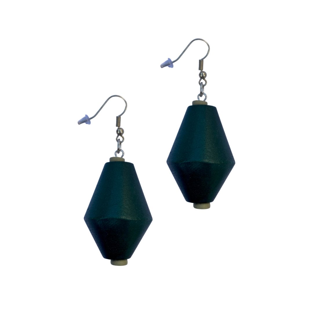 Orecchini legno Leith - verde - Bijondo