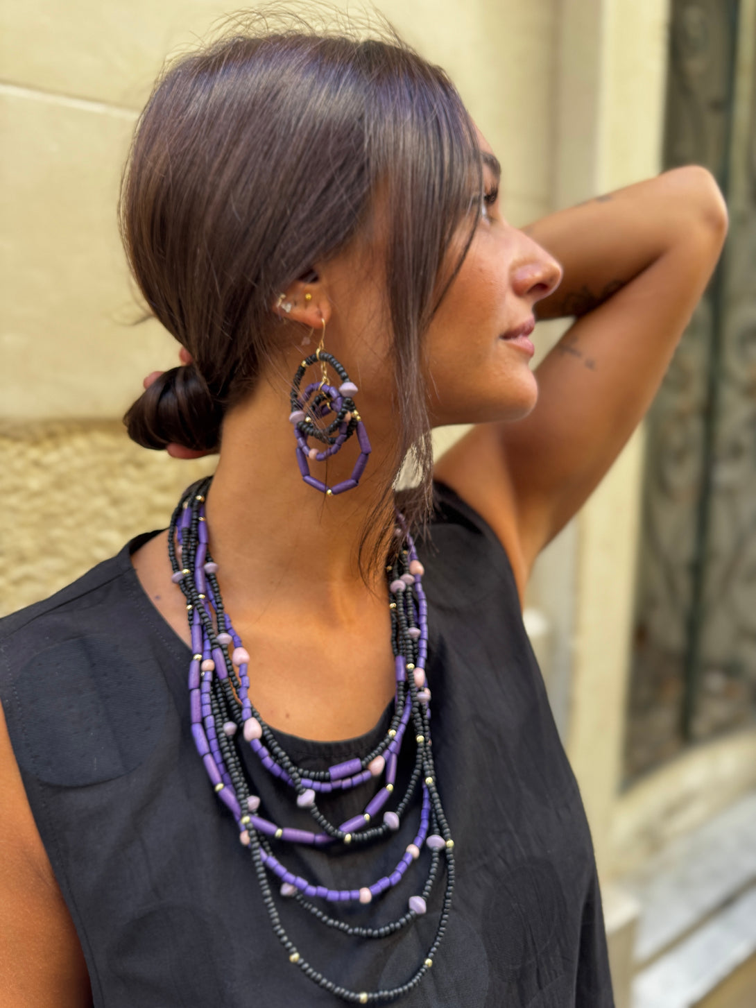 Orecchini legno Lilly-orecchini-EW-Viola-Bijondo