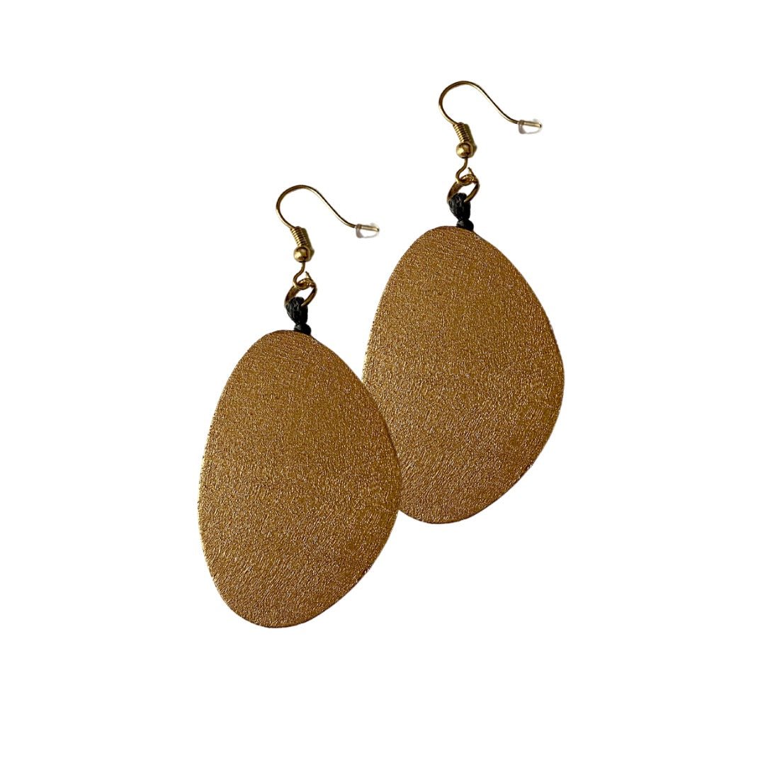 Orecchini legno Myra metallic - oro - Bijondo