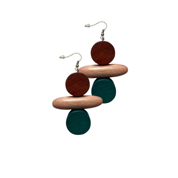 Orecchini legno Nassau - ottanio - Bijondo
