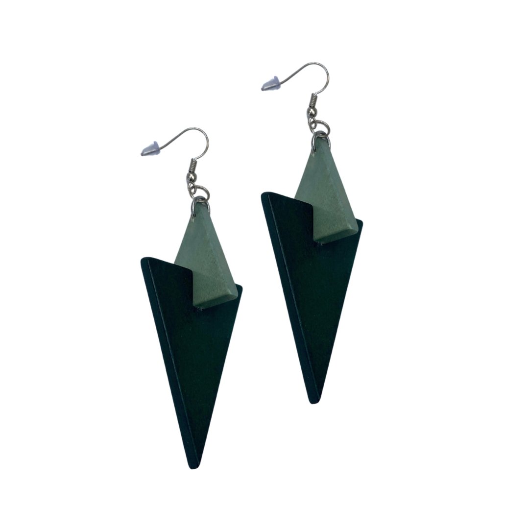 Orecchini legno Neukolln - verde - Bijondo