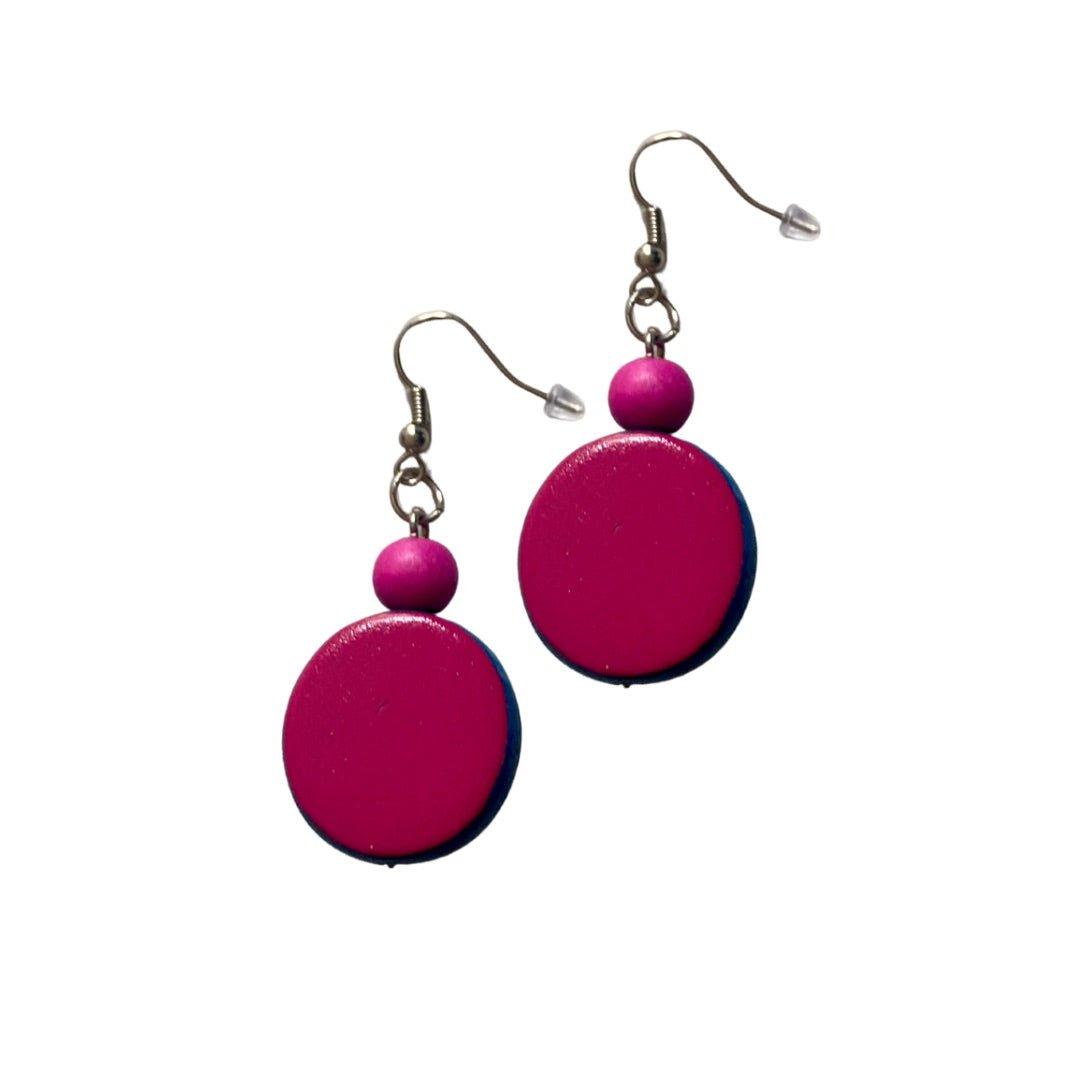Orecchini legno Nimi - fucsia - Bijondo