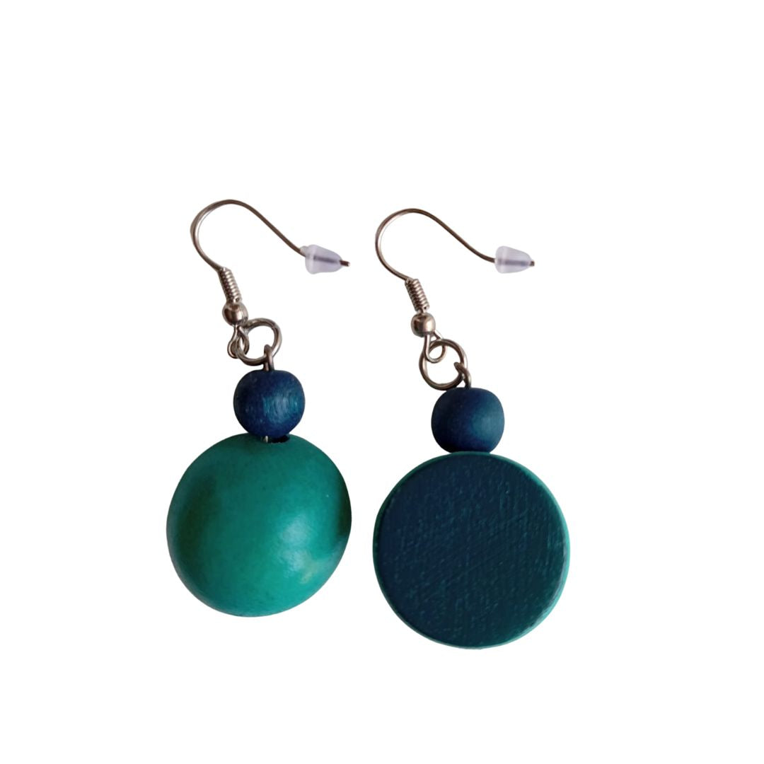 Orecchini legno Nimi-smeraldo-Bijondo