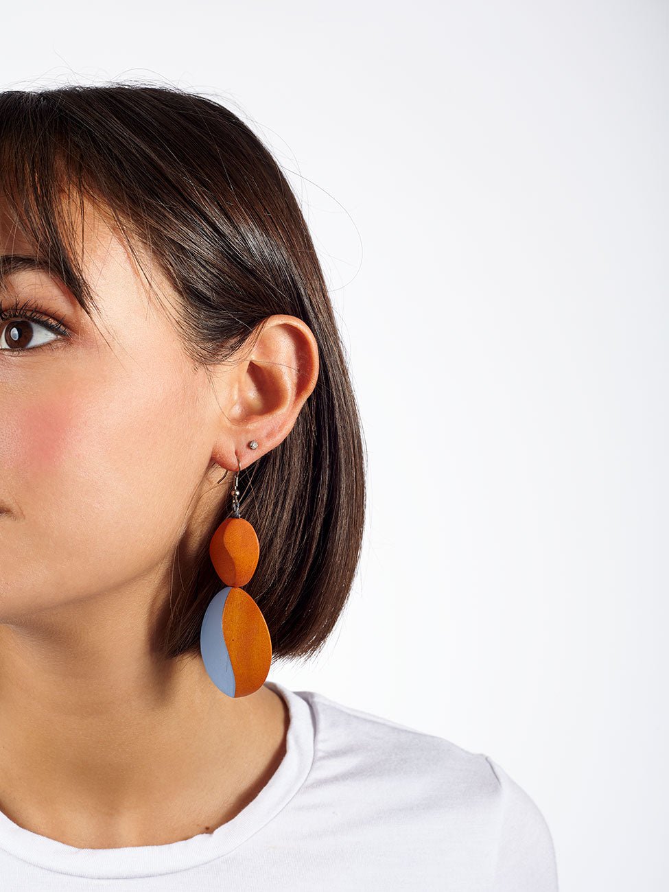 Orecchini legno Ouseburn - caramello - Bijondo