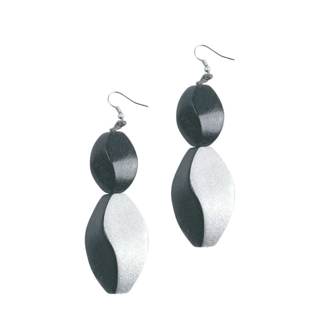 Orecchini legno Ouseburn - verde - Bijondo