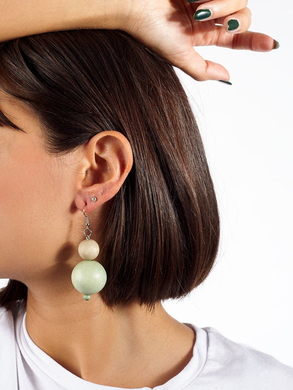 Orecchini legno Sagene - verde - Bijondo