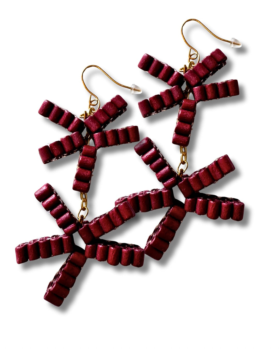 Orecchini legno Sea Stars-orecchini-Bijondo-Bordeaux-Bijondo