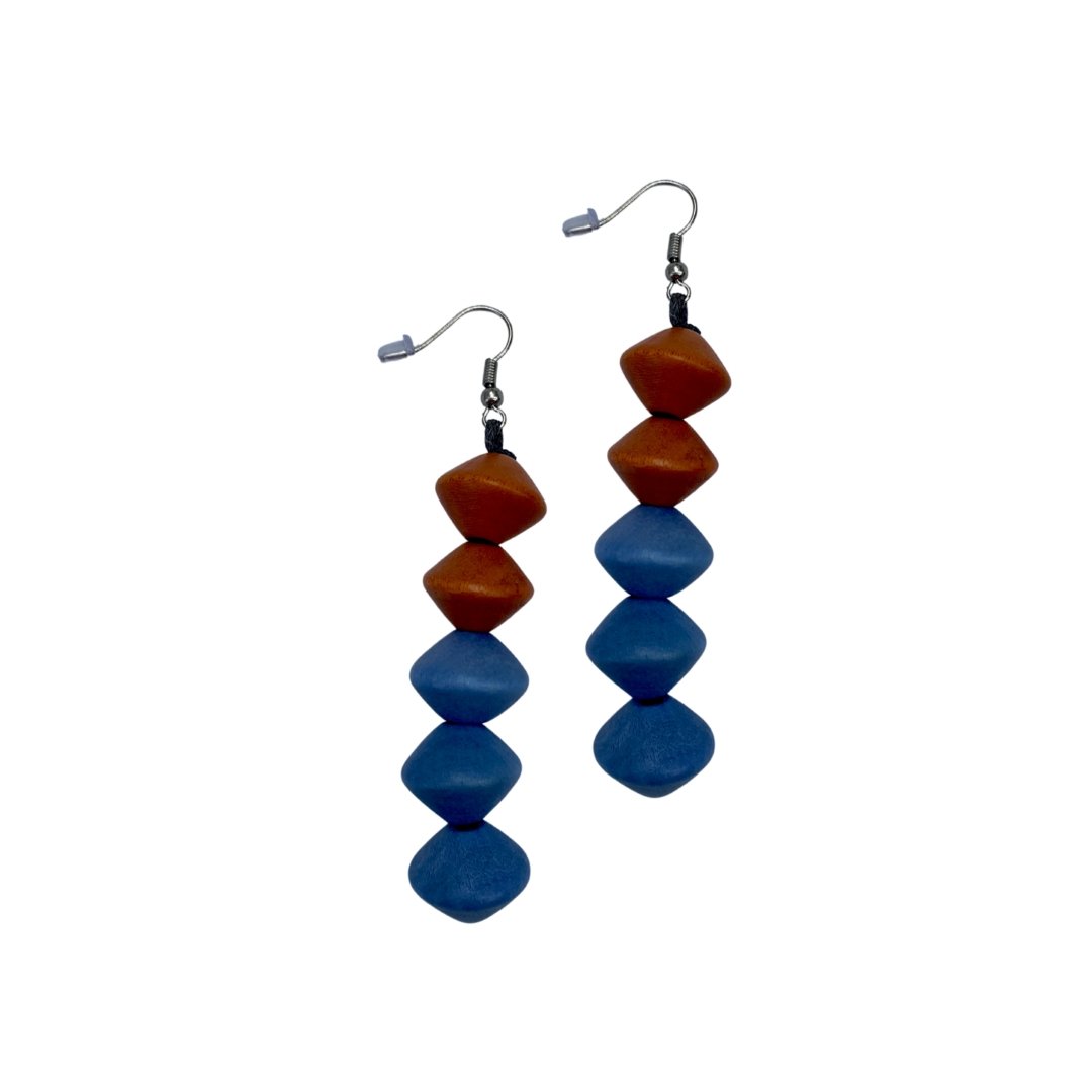 Orecchini legno Silver Lake - celeste - Bijondo