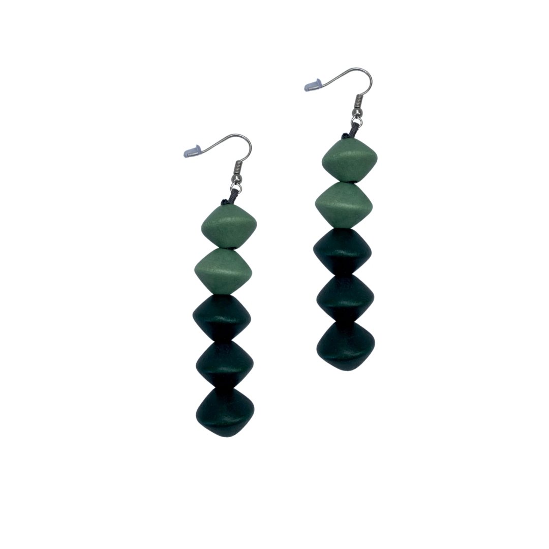 Orecchini legno Silver Lake - verde - Bijondo