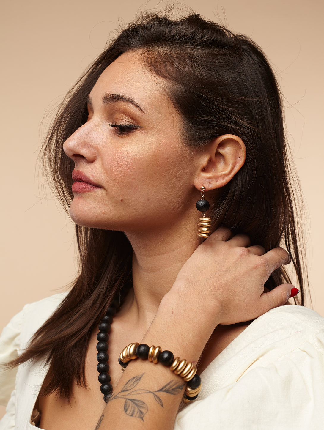 Collana leggera, legno Tate metallic, statement jewelry-collana-EW-Bijondo