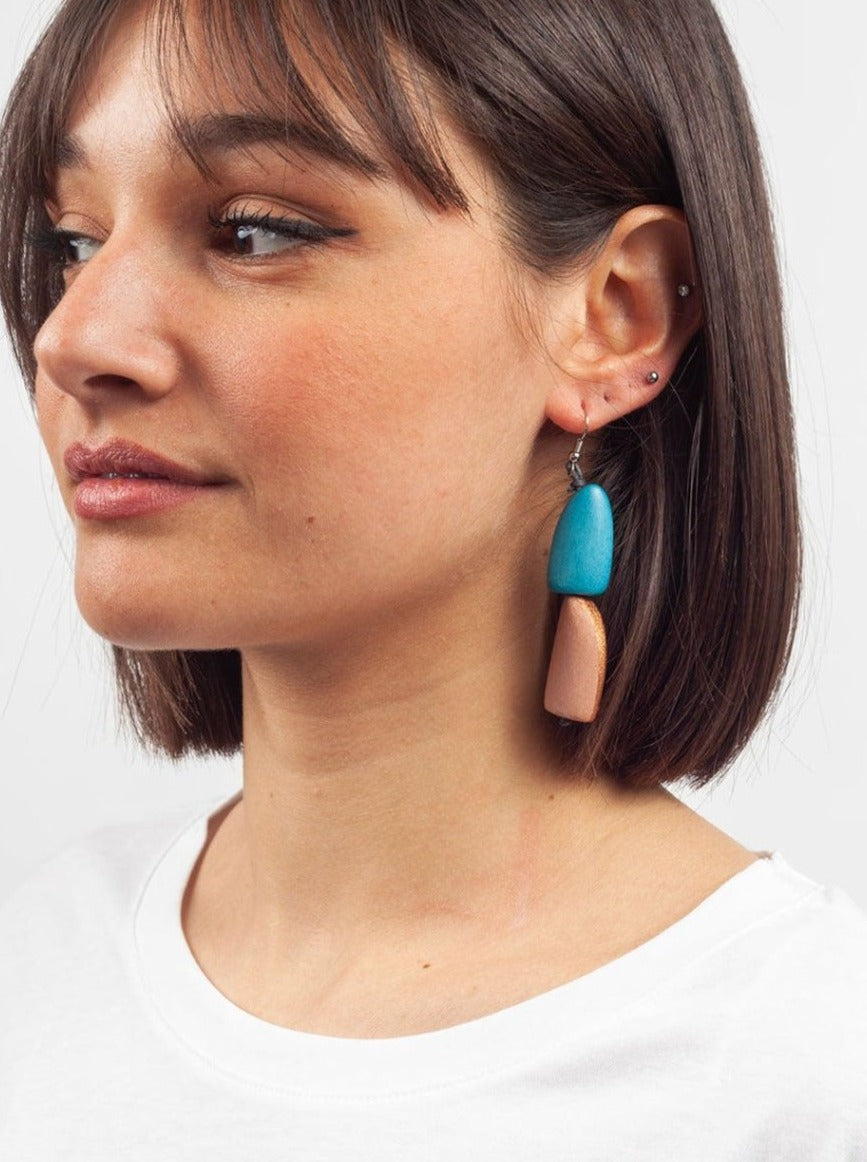 Orecchini legno Xenia - beige - Bijondo