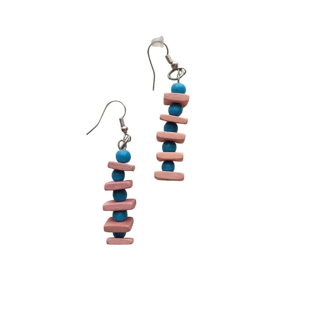 Orecchini legno Zoloti Vorota-rosa-Bijondo