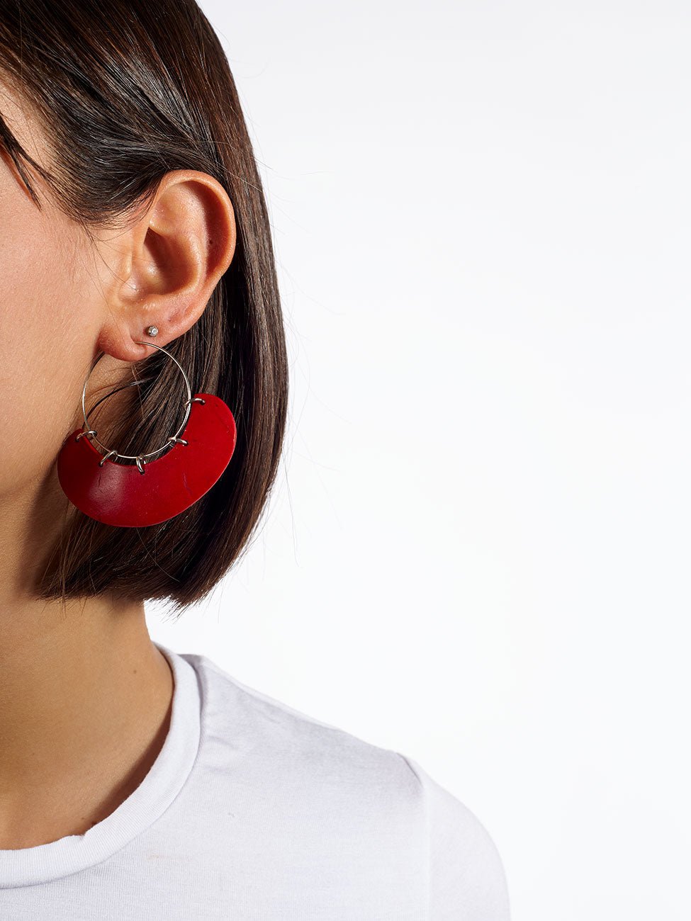 Orecchini legno di cocco Kadikoy - rosso - Bijondo