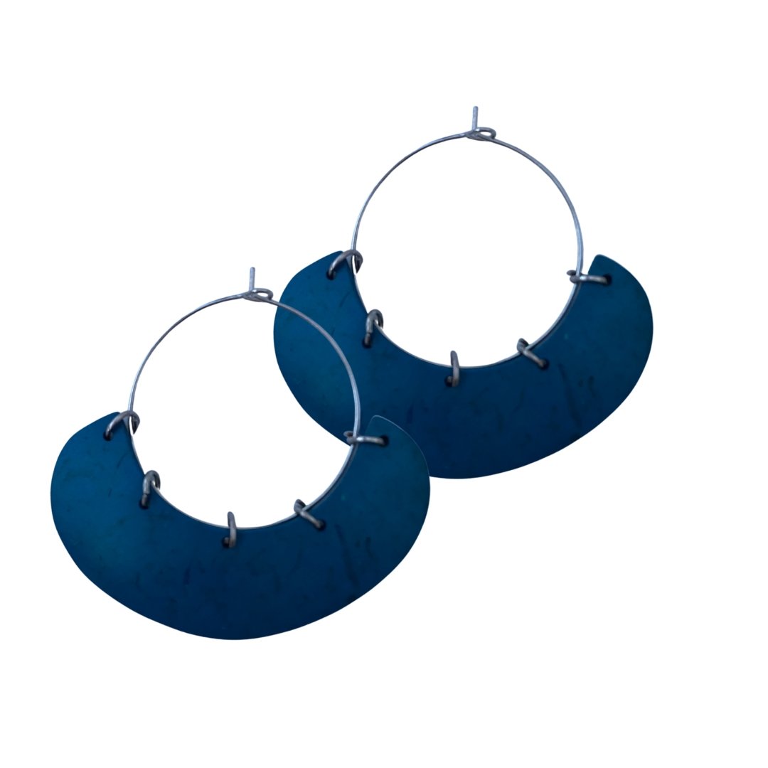 Orecchini legno di cocco Kadikoy - blu - Bijondo