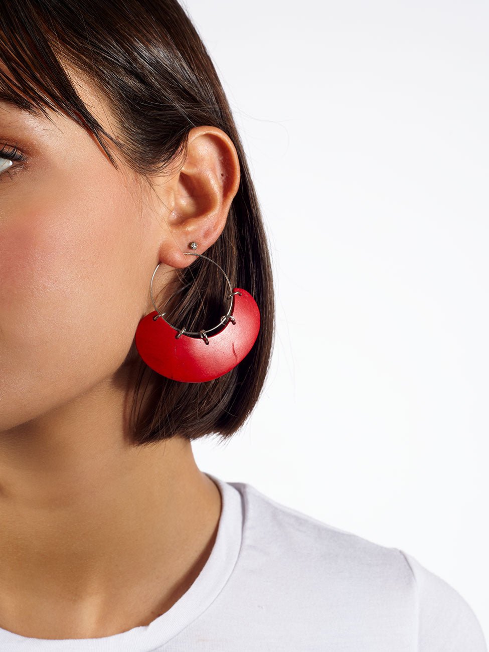 Orecchini legno di cocco Kadikoy - rosso - Bijondo