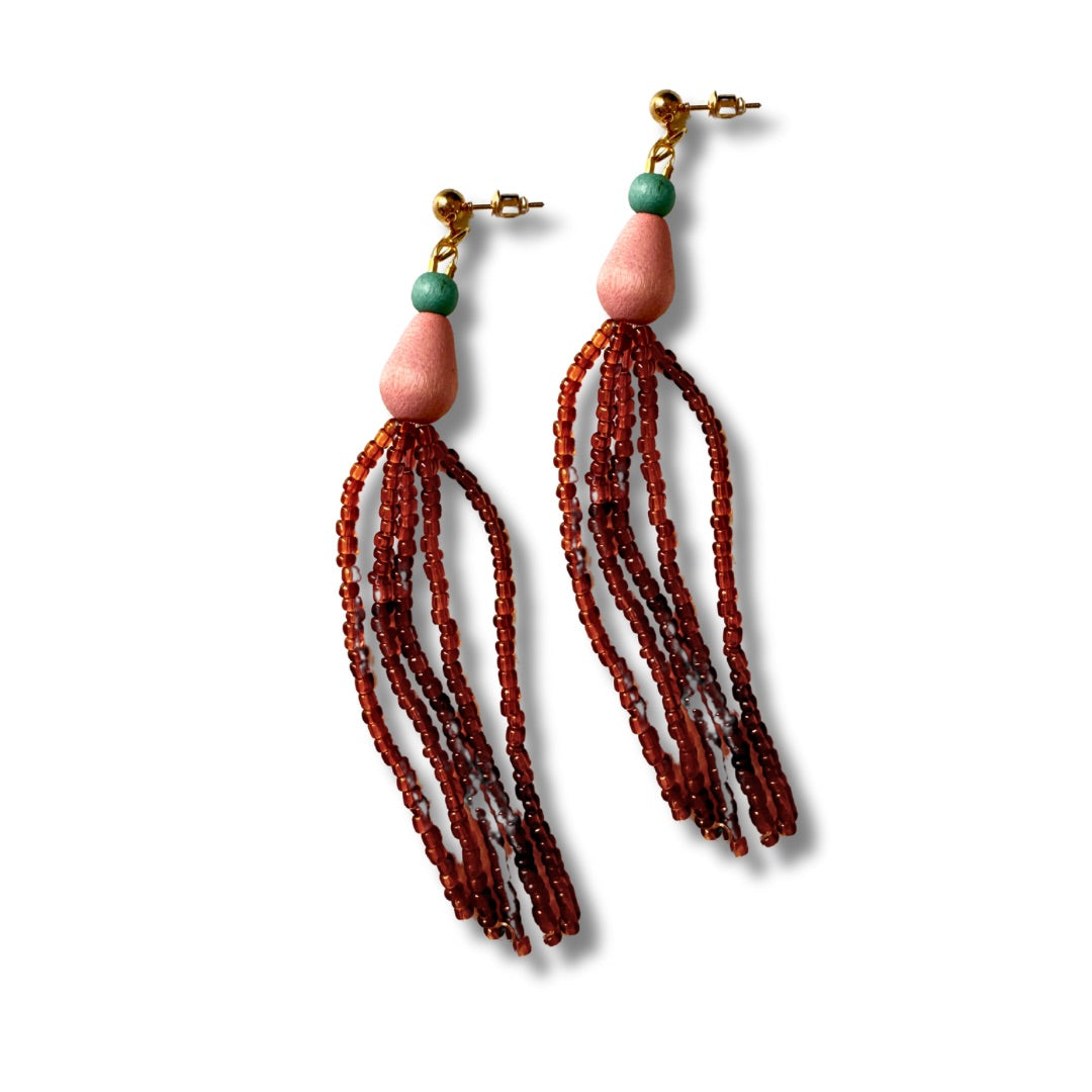 Orecchini legno e perline di vetro Ashlyn-orecchini-EW-Botanical Oasis-Bijondo