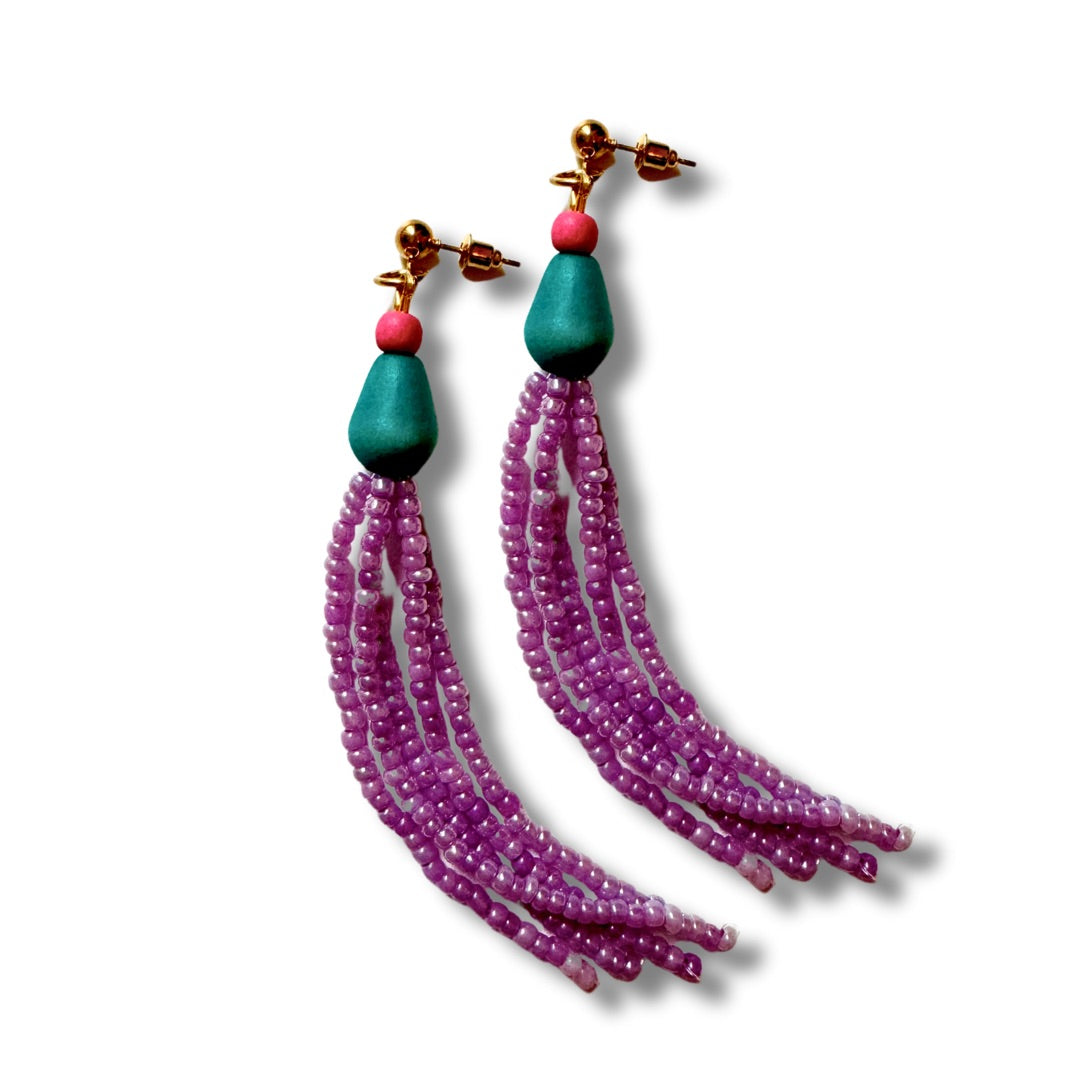 Orecchini legno e perline di vetro Ashlyn-orecchini-EW-Candy Pop-Bijondo