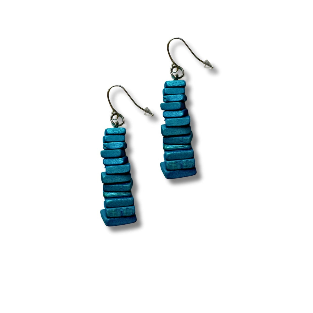 Orecchini, legno, leggeri Oslo, costume jewelry-orecchini-EW-Celeste-Bijondo