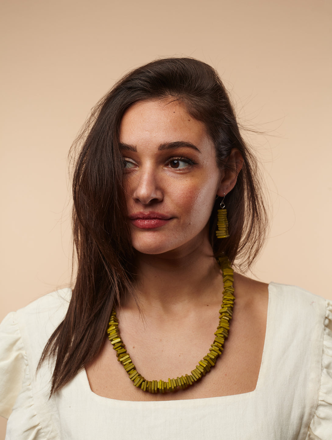 Orecchini, legno, leggeri Oslo, costume jewelry-orecchini-EW-Verde-Bijondo