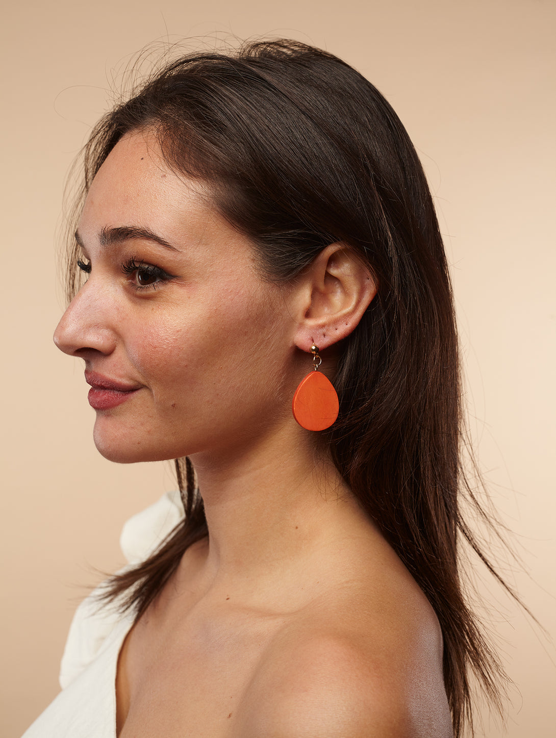 Orecchini legno, leggeri, Roan-orecchini-Bijondo-Arancione-Bijondo