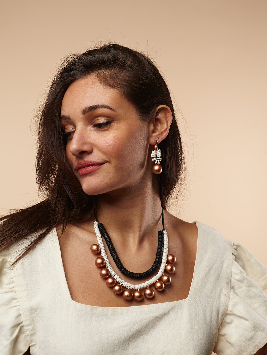 Orecchini legno, leggeri, regolabile Aura metallic-orecchini-EW-Rame-Bijondo