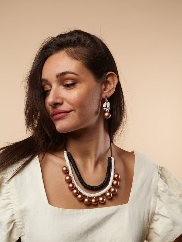 Orecchini legno, leggeri, regolabile Aura metallic-orecchini-EW-Rame-Bijondo