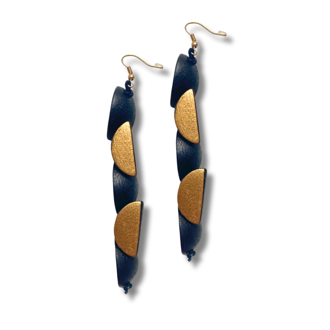 Orecchini legno lunghi Iris Metallic-orecchini-Bijondo-nero-Bijondo