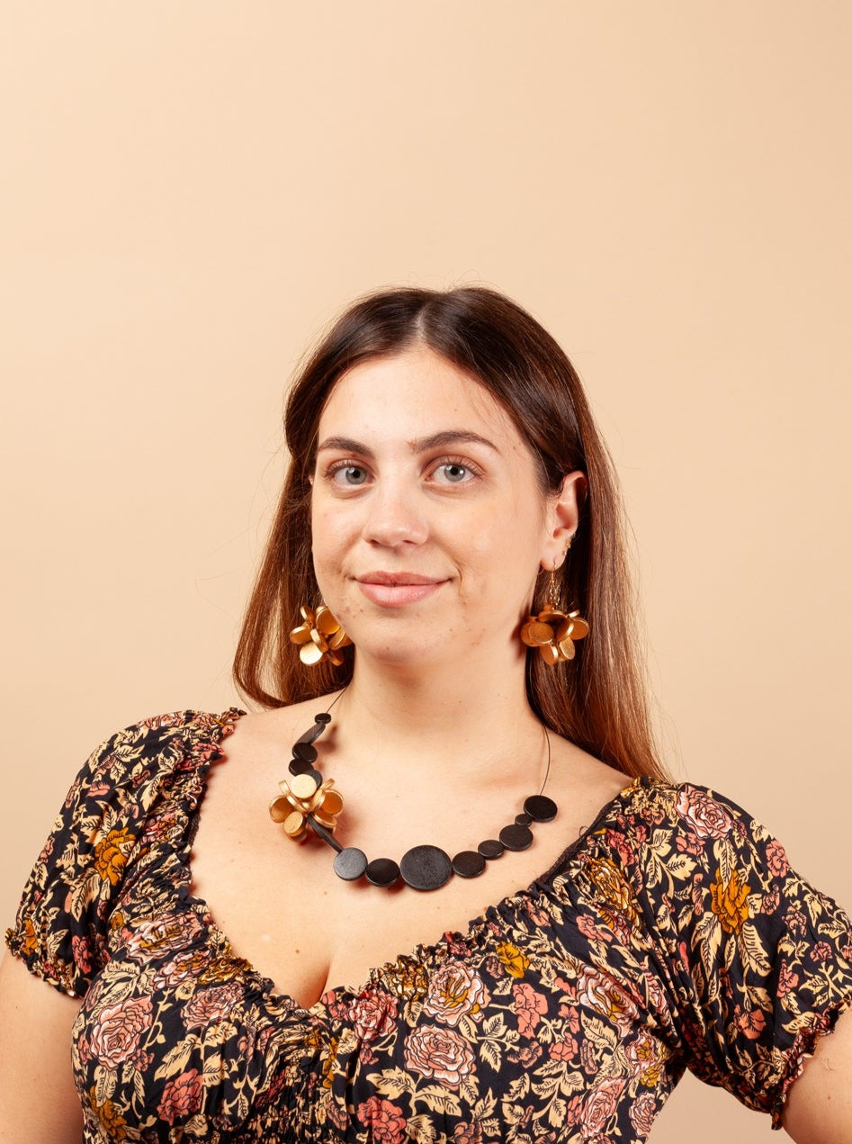 Orecchini legno metallic Mel-orecchini-Bijondo-oro-Bijondo