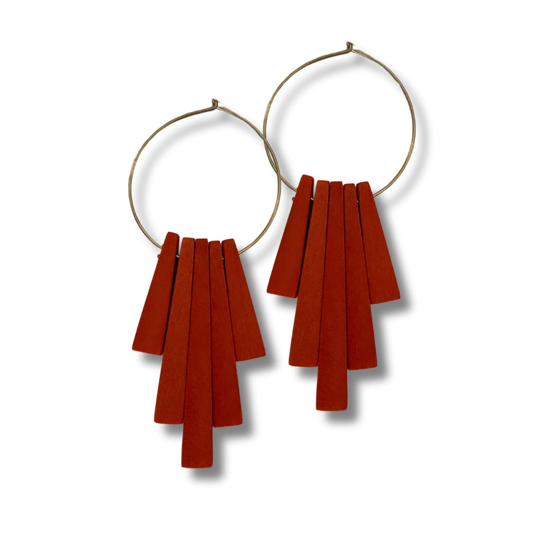 Orecchini legno metallic Romy-orecchini-Bijondo-arancione-Bijondo