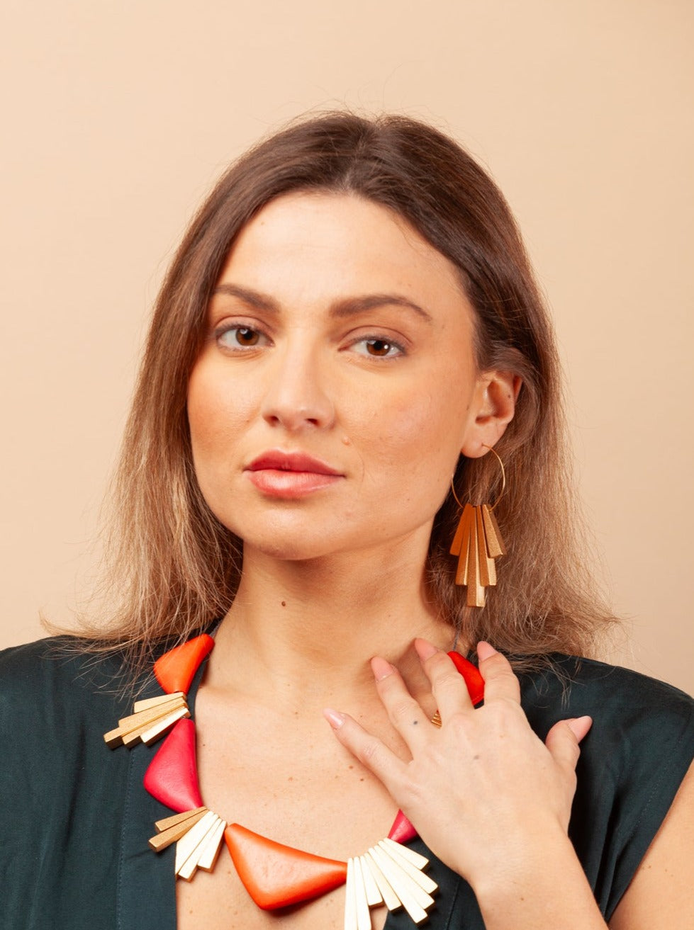 Orecchini legno metallic Romy-orecchini-Bijondo-oro-Bijondo