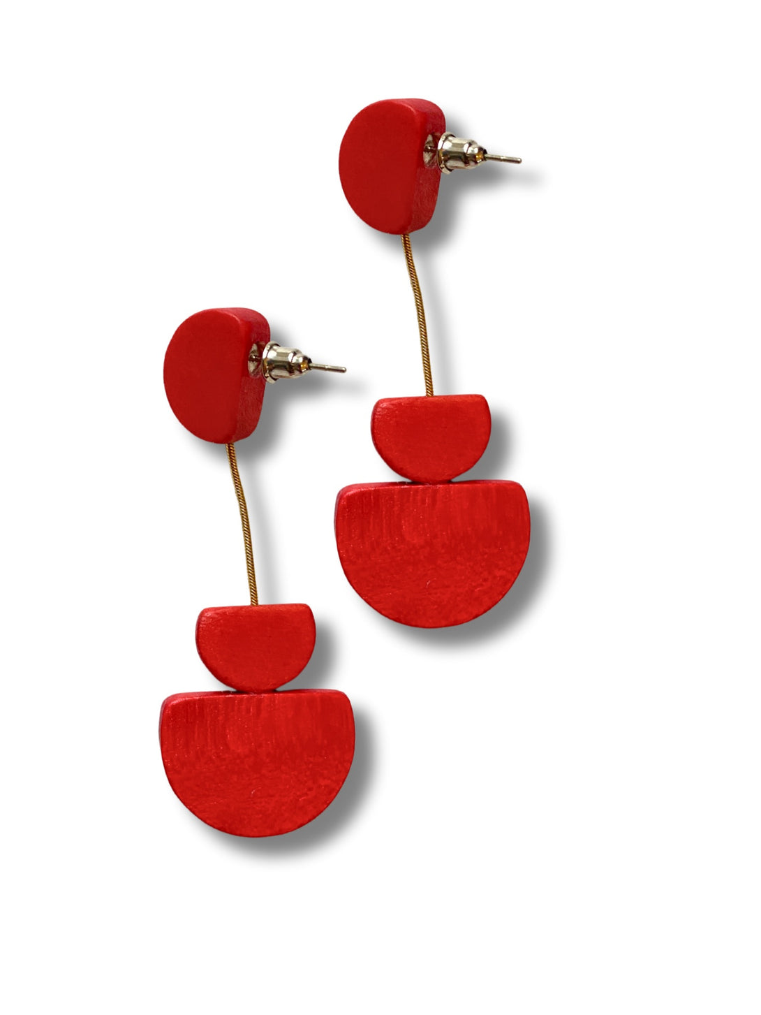 Orecchini legno pendenti leggeri Kira metallic-orecchini-EW-rosso-Bijondo