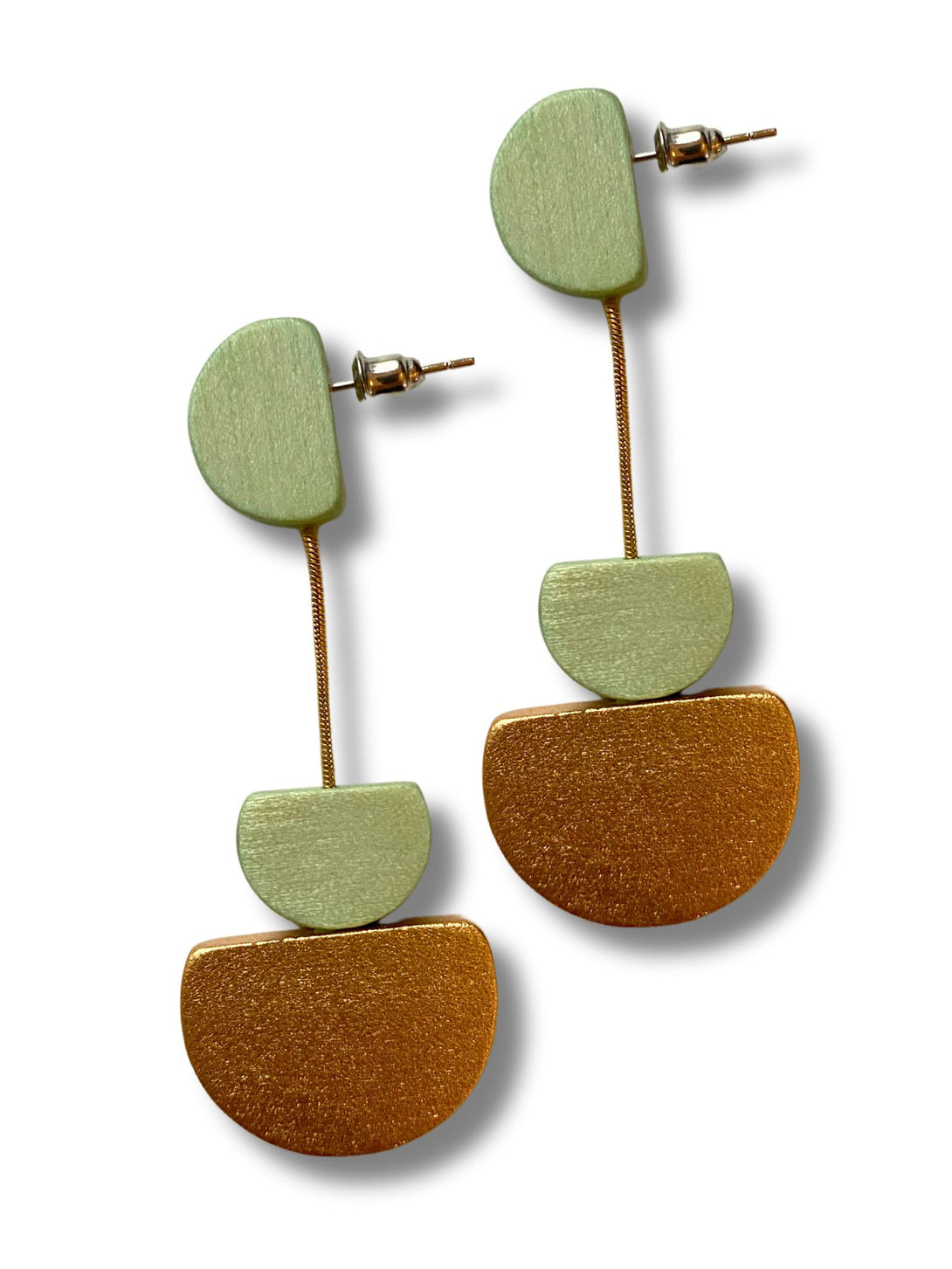 Orecchini legno pendenti leggeri Kira metallic-orecchini-EW-verde-Bijondo